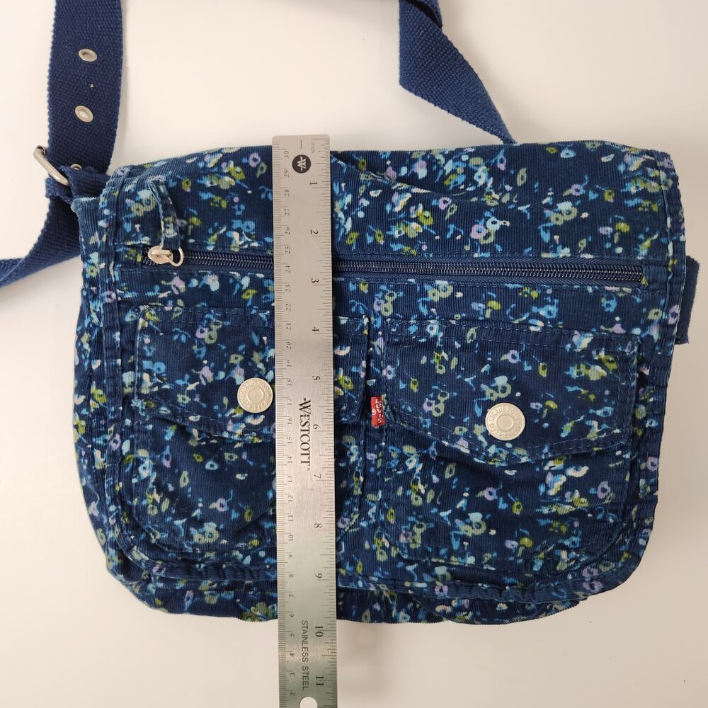 Levis Bag Womens Blue Micro Floral Corduroy Vintage Shoulder Y2K Jean Pockets - Picture 14 of 16